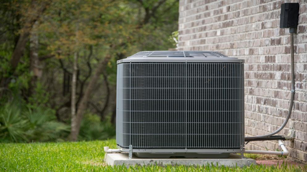 An air conditioning unit outside a home